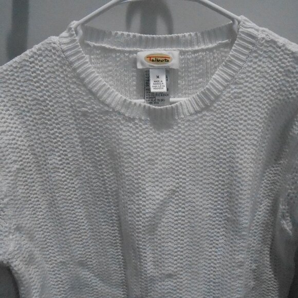 Talbot's Women's White Knit Long Sleeve Pullover Sweater Size-Medium Warm! - Picture 2 of 5